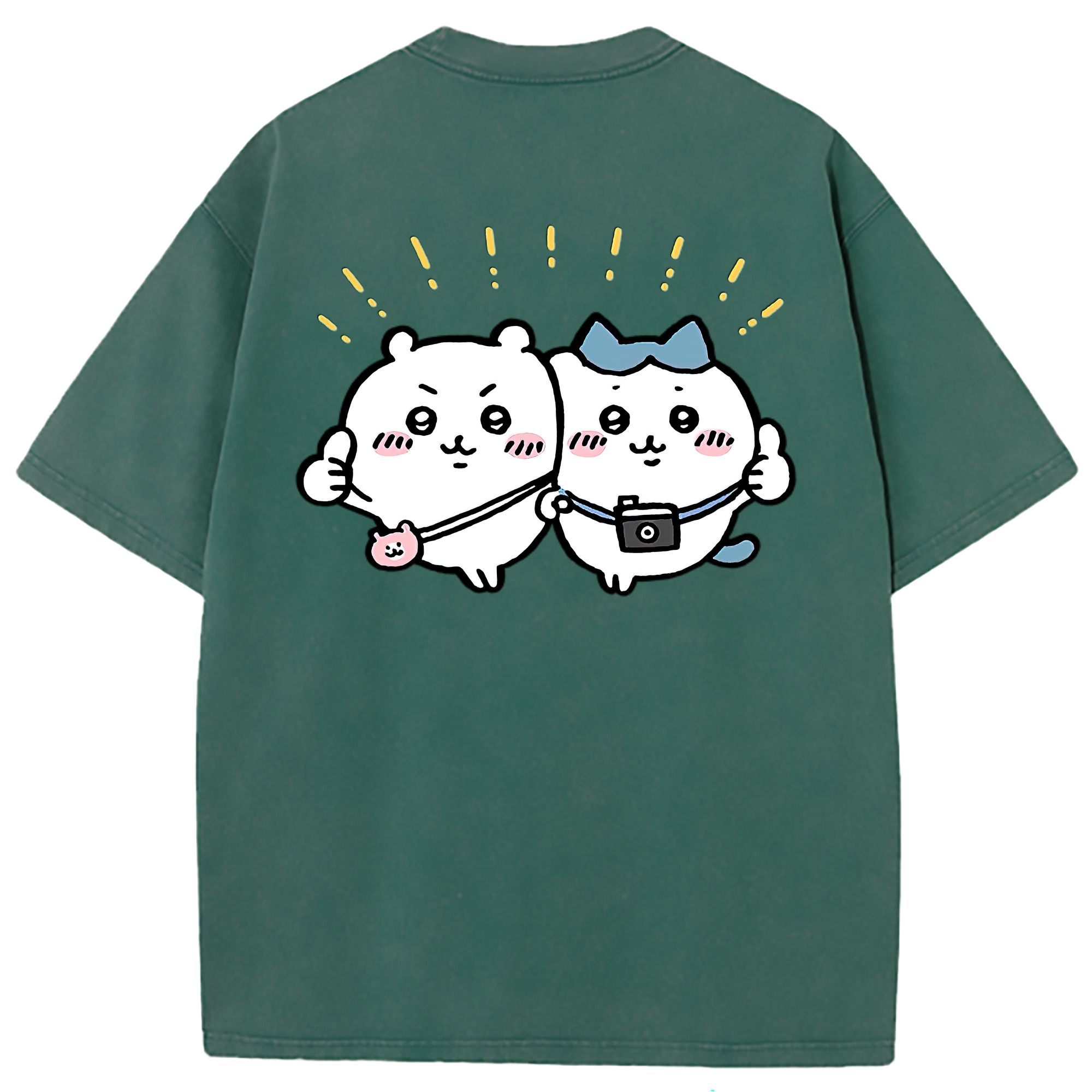 （画像用） ちいかわ ちいかわ Chii-kawa chiikawa 綿100% ヴィンテージ風 半袖Tシャツ（背面プリント）